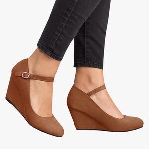 Brown Suede Wedge Shoes